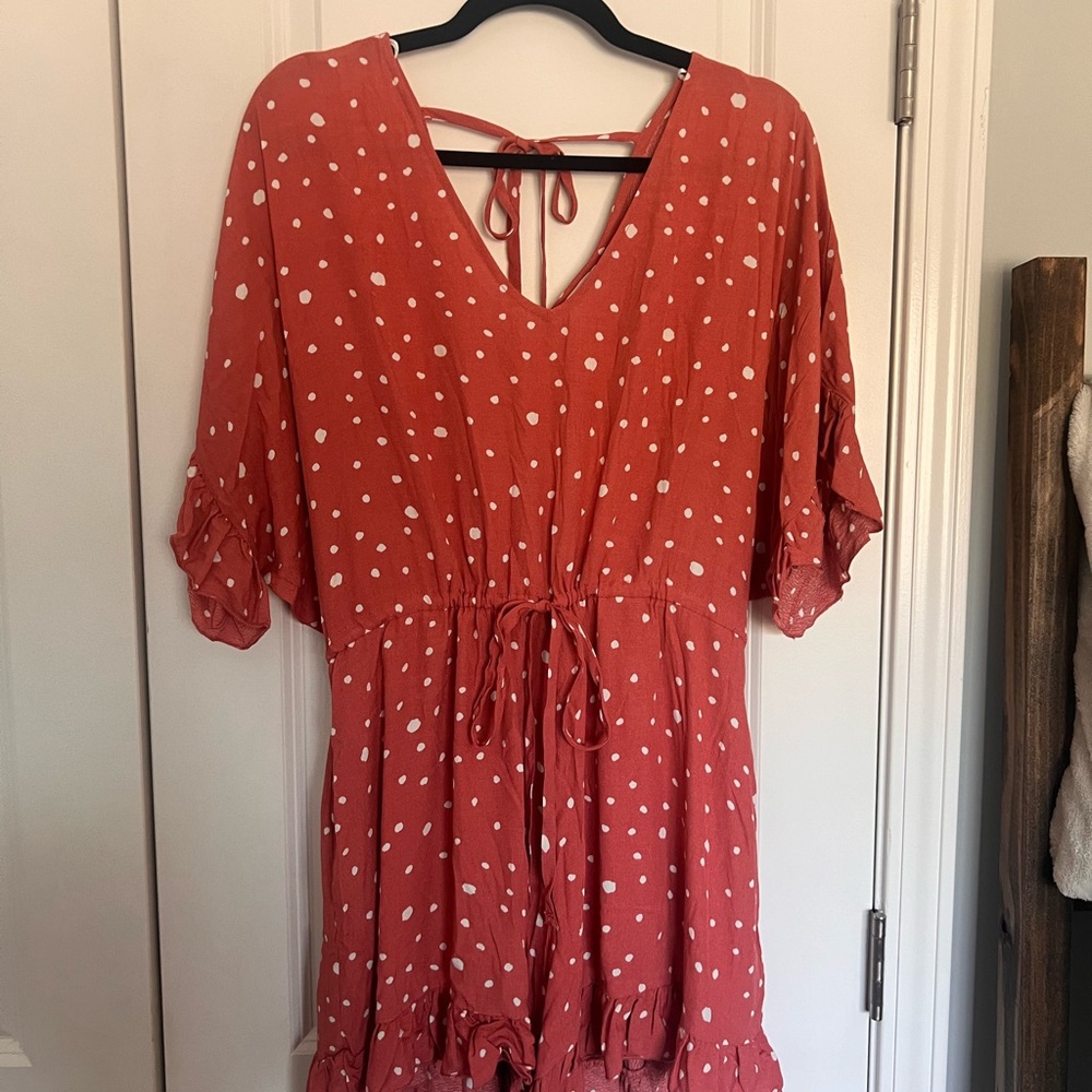 Allie Rose Pink Polka Dot Romper - M (NWT)